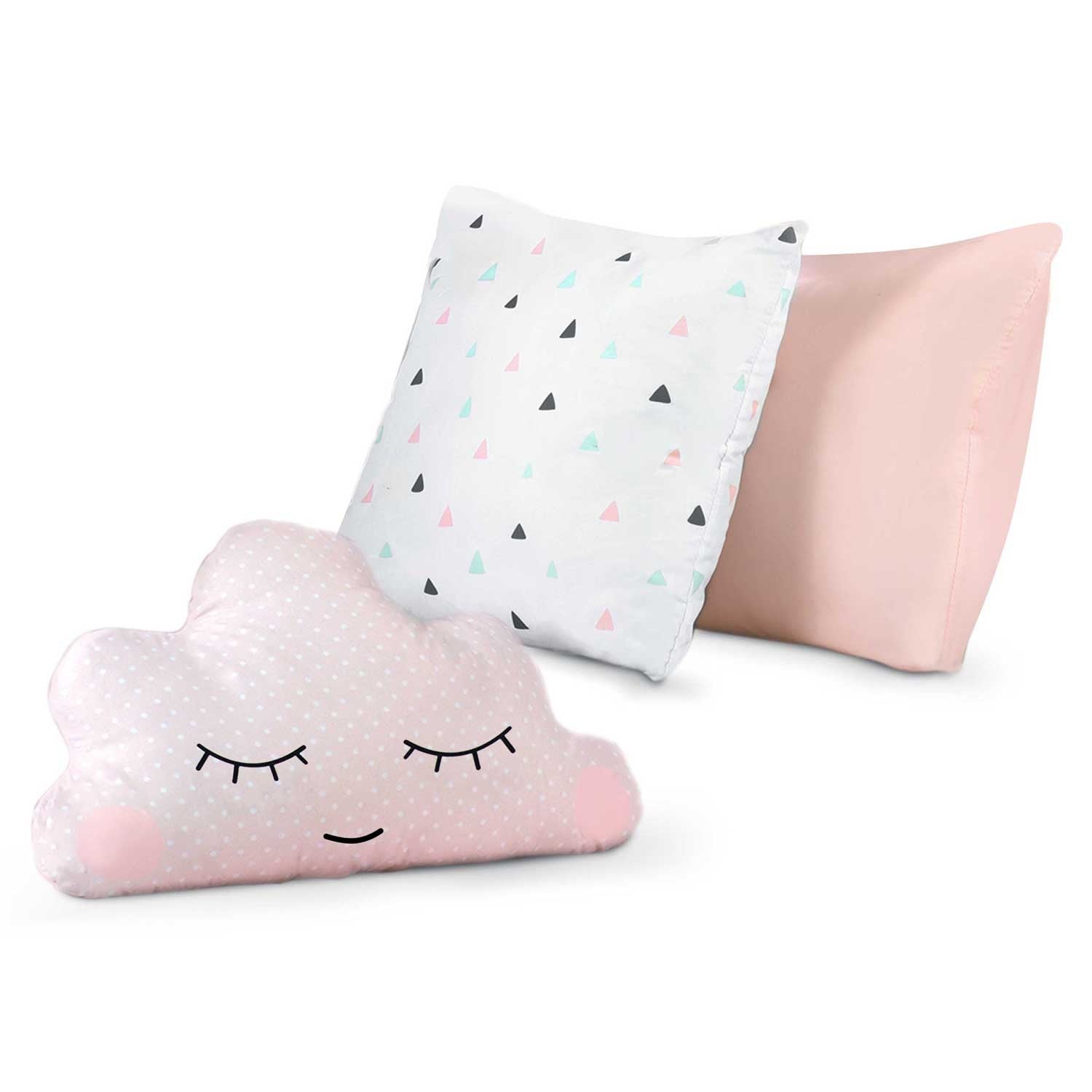 Vaikų tipi palapinė su girliande ir Nukido šviesomis - rožinė