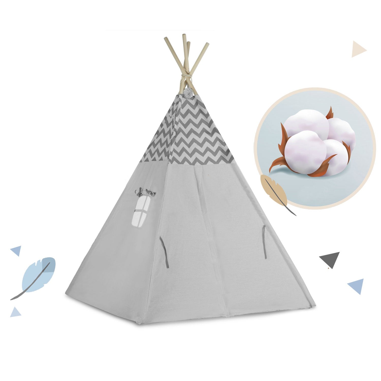 Tipi stovykla vaikams su Nukido šviesomis - pilka