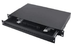 Optinė komutacinė panelė su kasete ir bėgeliais 19" ODF 12 SC (Duplex, 1U, RAL9044, 482x295mm)