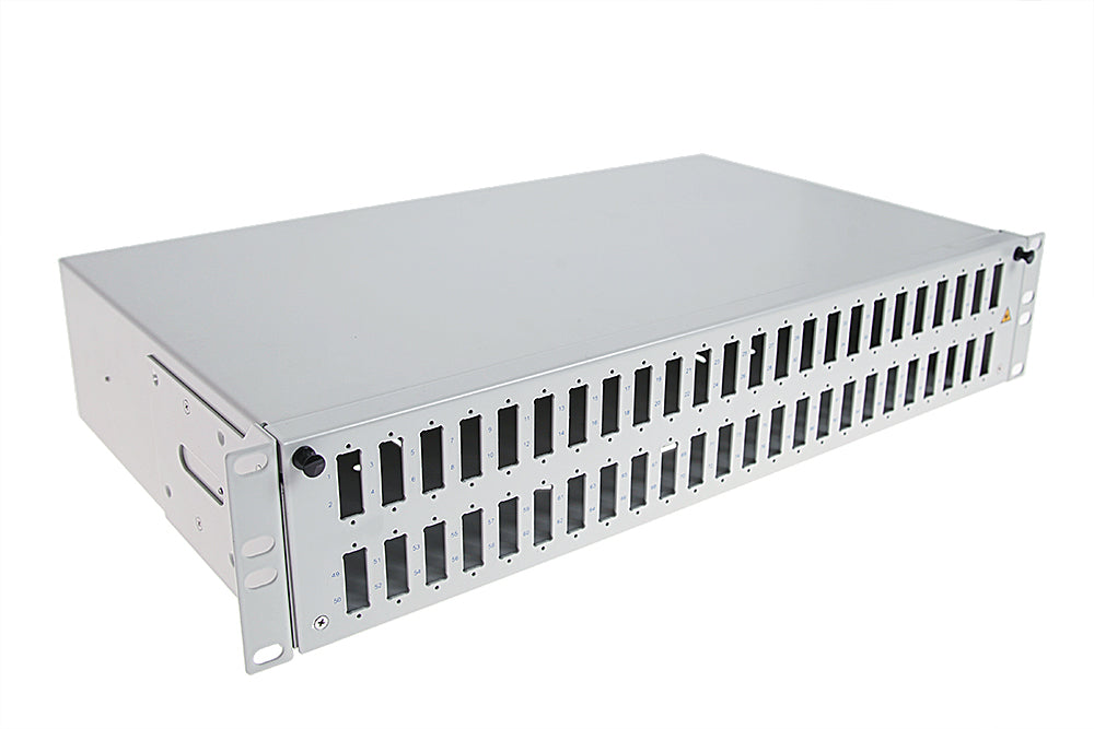 Optinė komutacinė panelė 19" ODF 2U 48 SC simplex/ LC duplex priekinė panelė