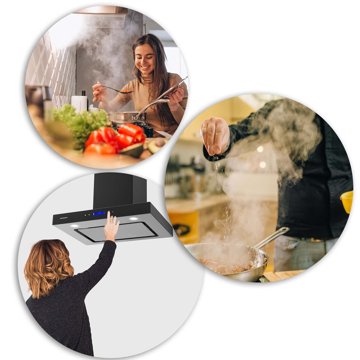 60 cm juodojo Berdsen BE-60E virtuvės langas