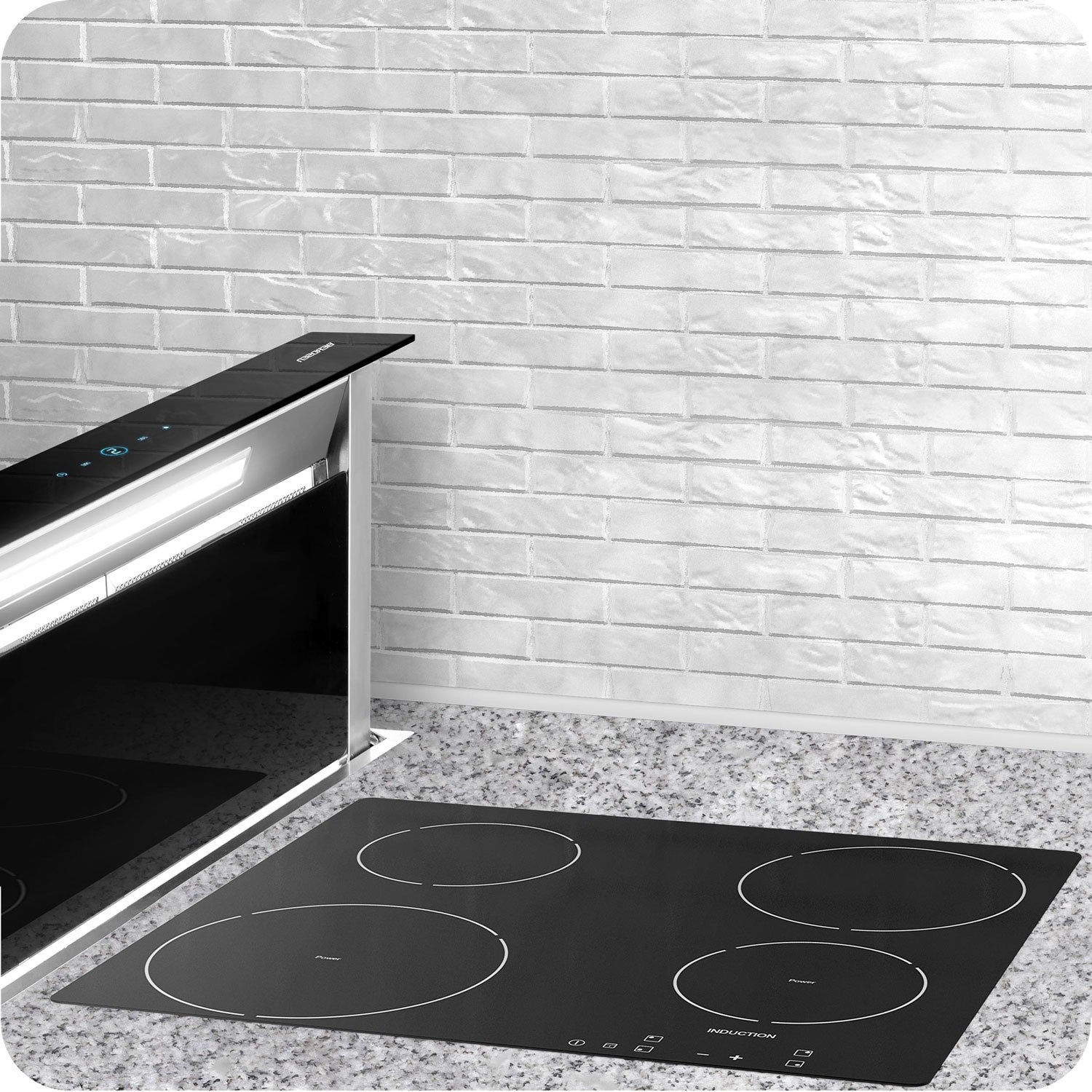 Virtuvės dangtelis 90 cm juodas BT-290