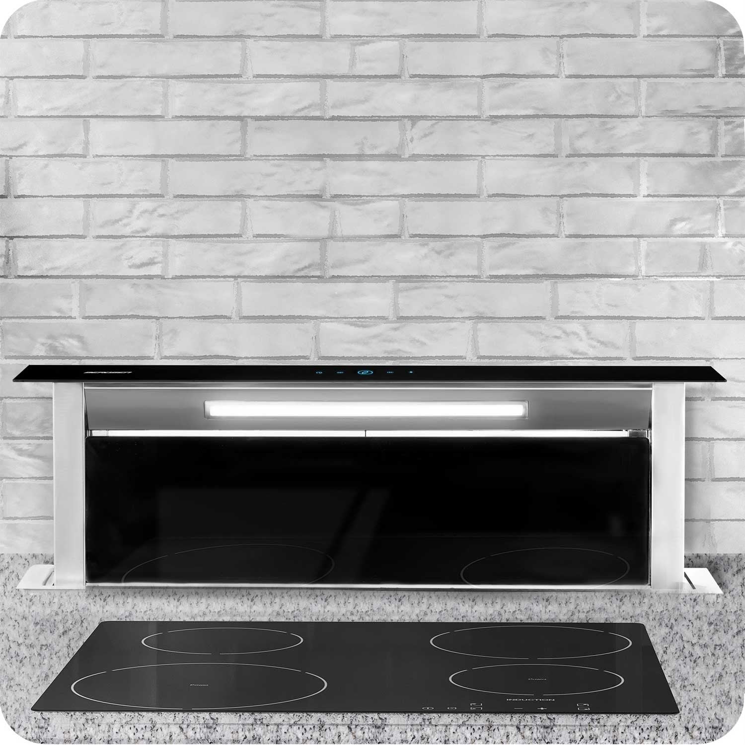 Virtuvės dangtelis 90 cm juodas BT-290