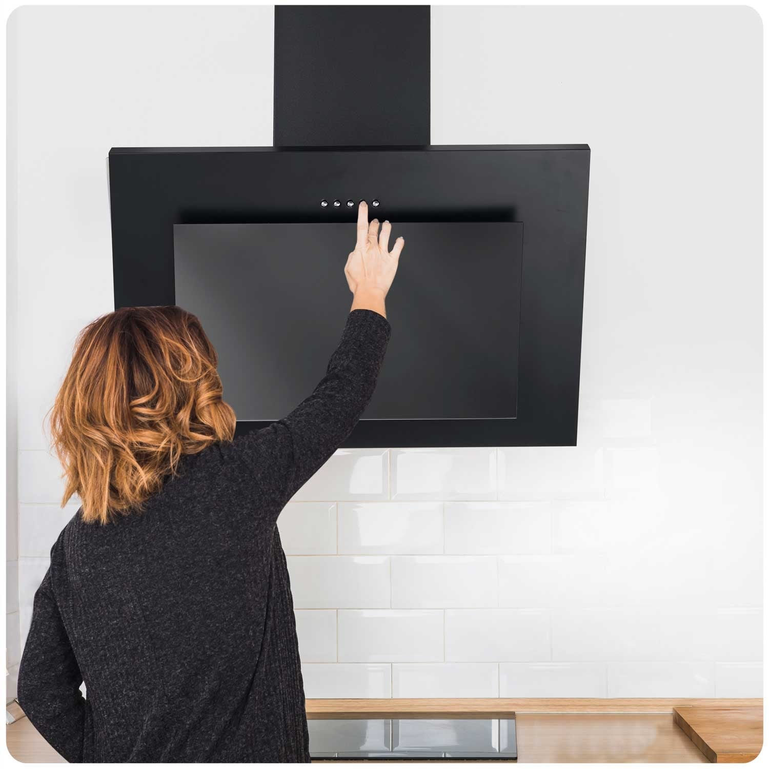 Virtuvės kamino dangtelis 60 cm Berdsen BT-215 juodas