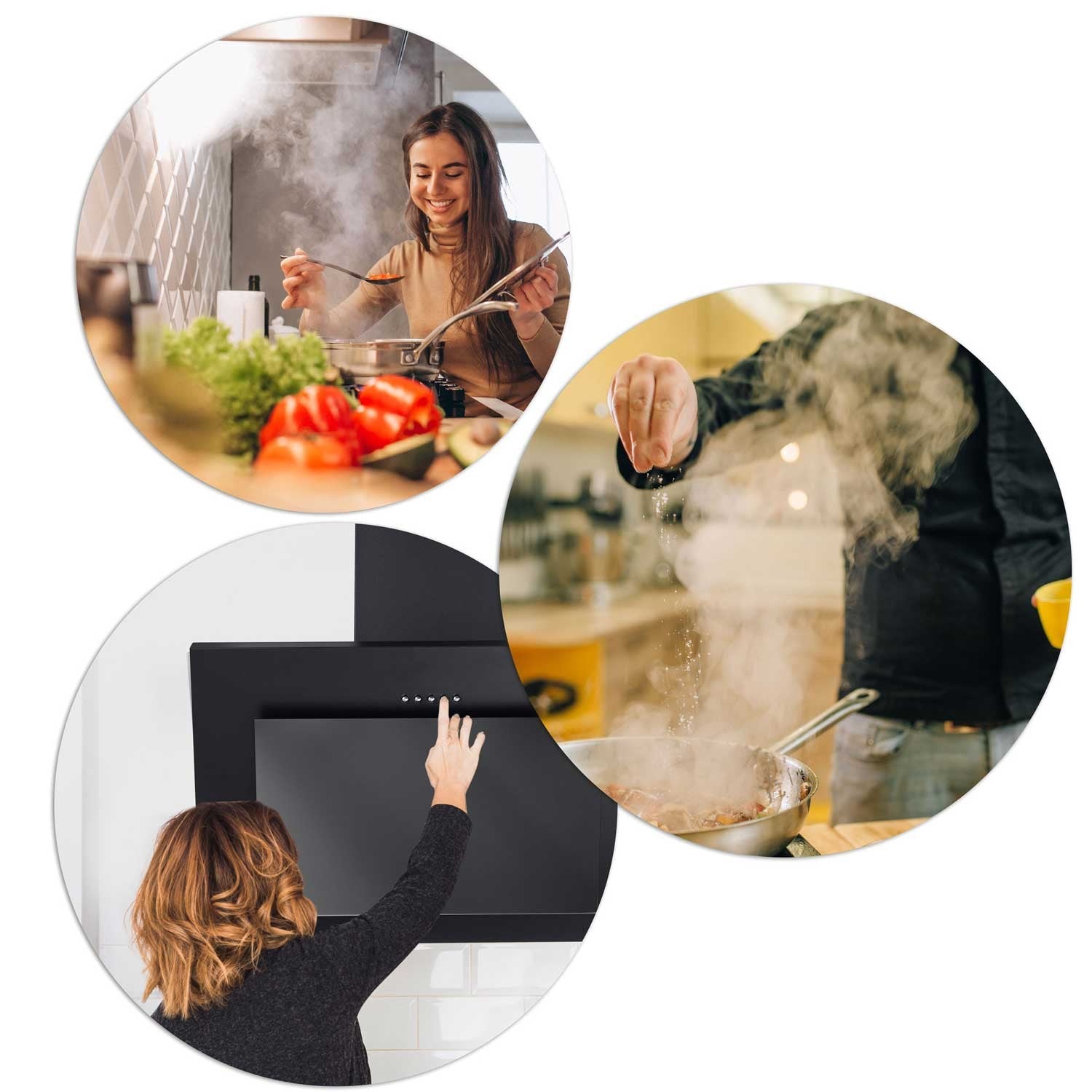 Virtuvės kamino dangtelis 60 cm Berdsen BT-215 juodas