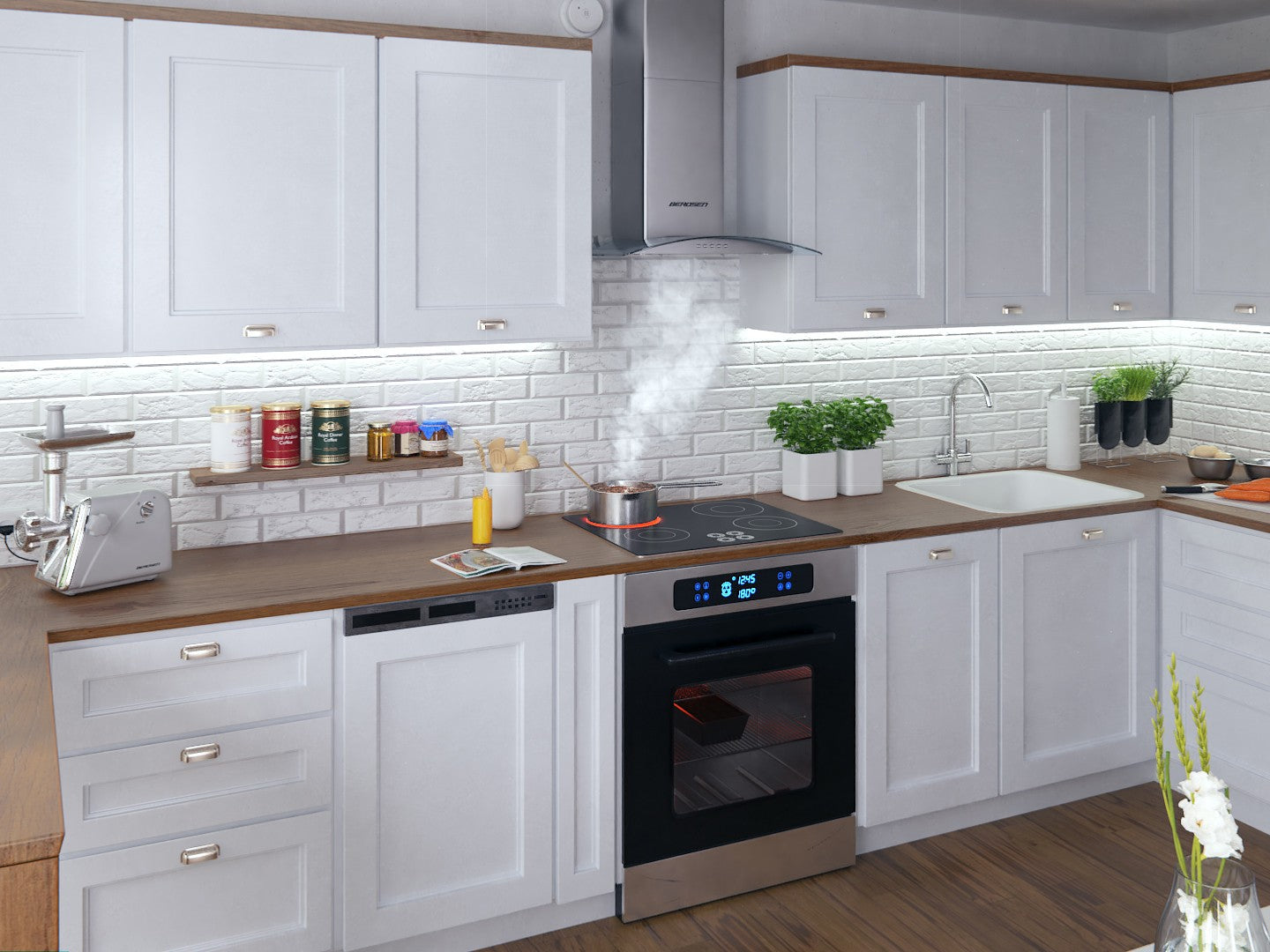 Virtuvės kamino dangtelis 60 cm Berdsen BT-202