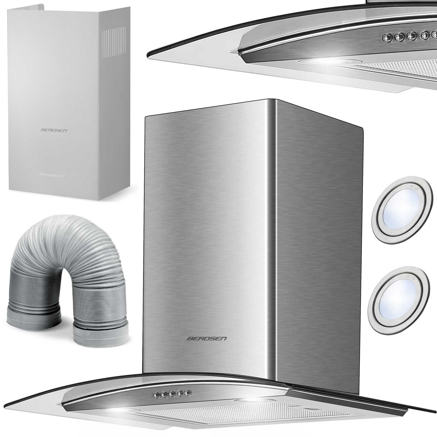 Virtuvės kamino dangtelis 60 cm Berdsen BT-202