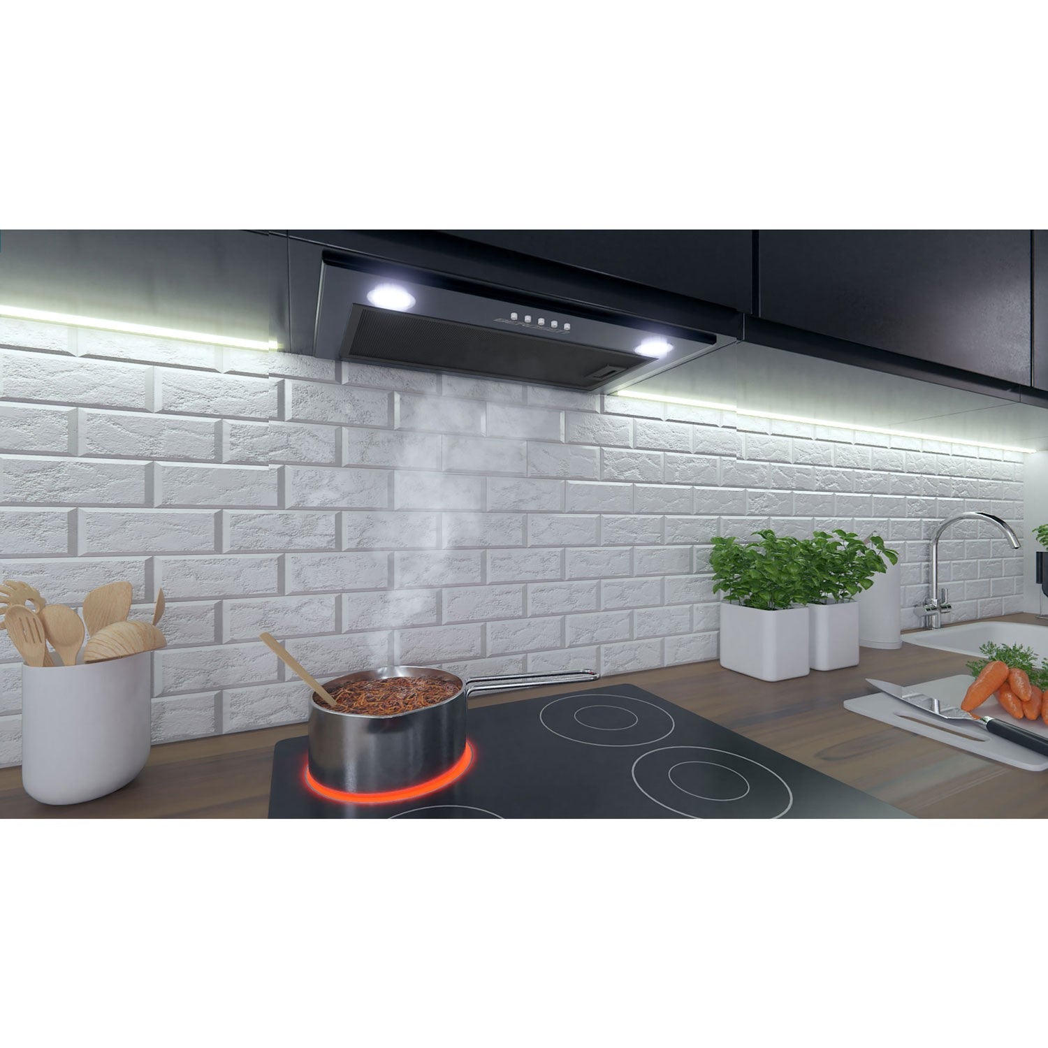 Virtuvės spintelė 52 cm juoda BE-50