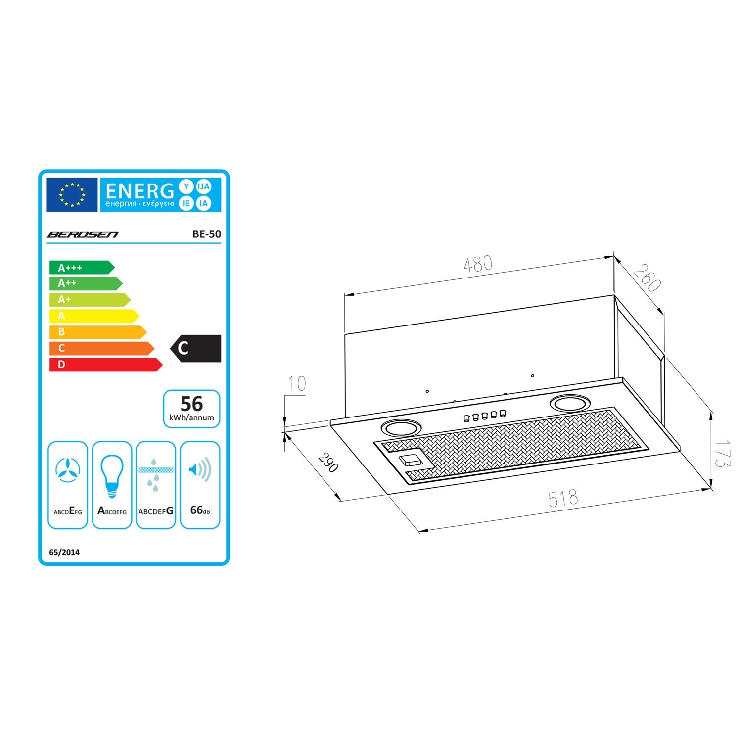 Virtuvės spintelė 52 cm juoda BE-50