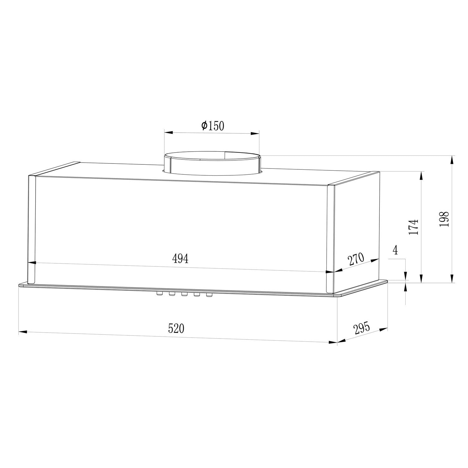 Virtuvės dangtelis 52 cm juodas BT-236