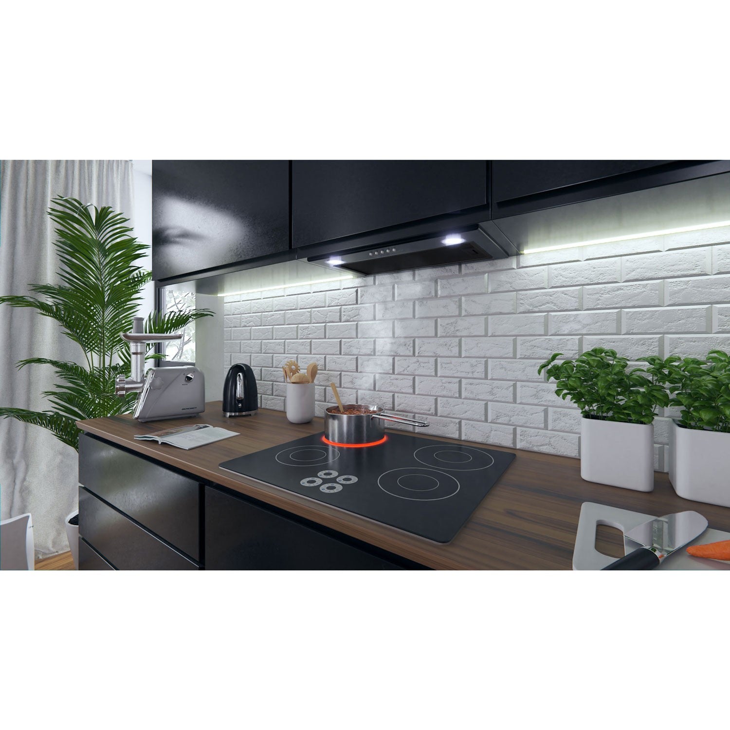 60 cm juodoji BE-50 virtuvės spinta