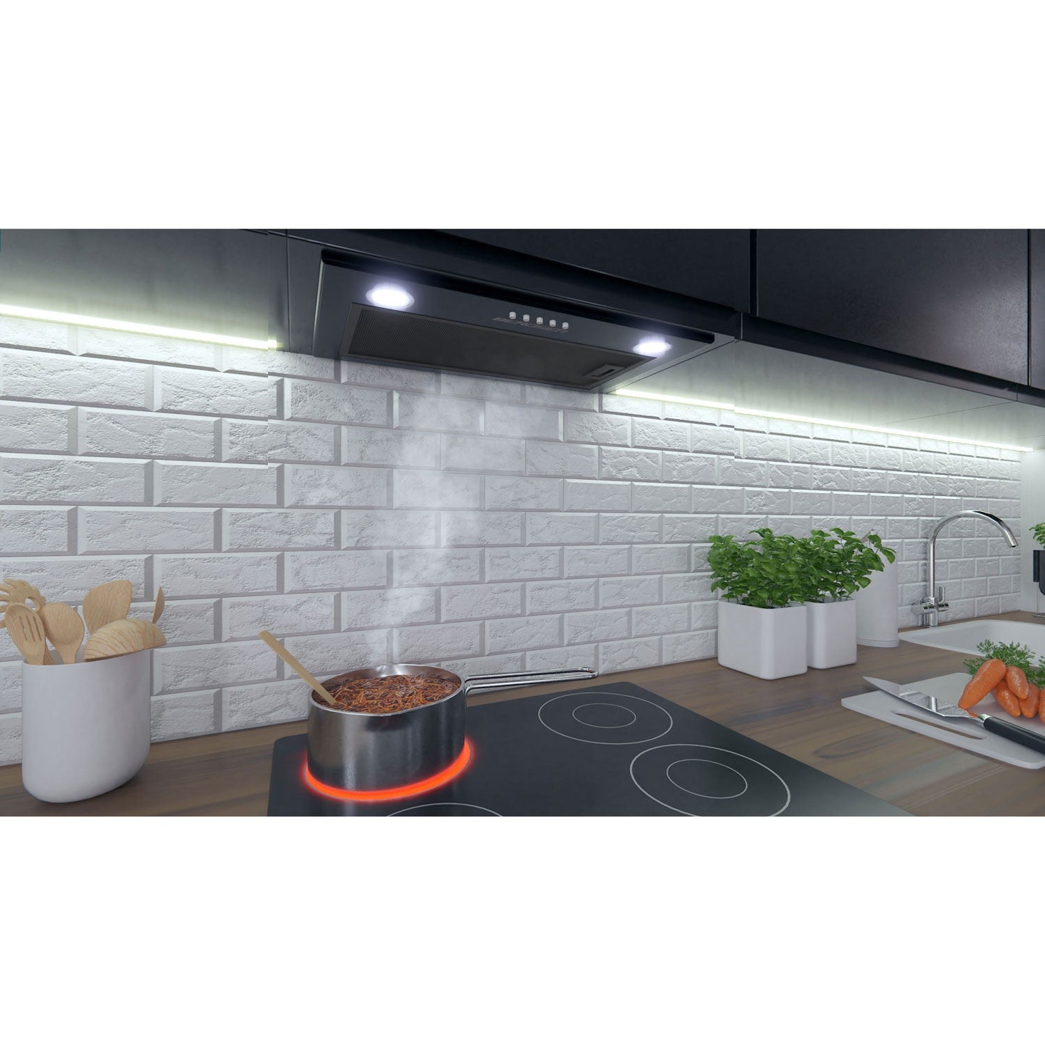 60 cm juodoji BE-50 virtuvės spinta