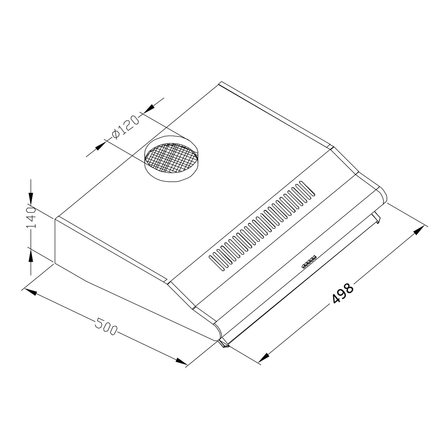 50 cm Berdsen BE-10-A INOX viryklės dangtelis