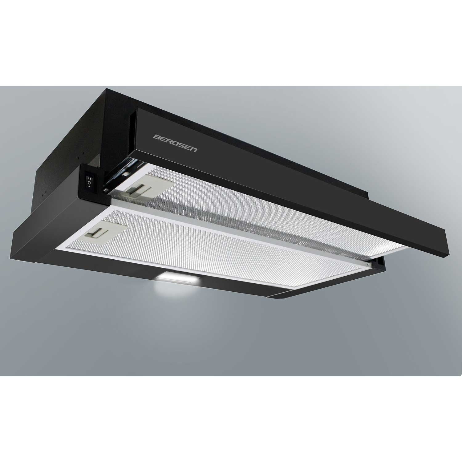 Teleskopinis 50 cm virtuvės langas juodas BT-234