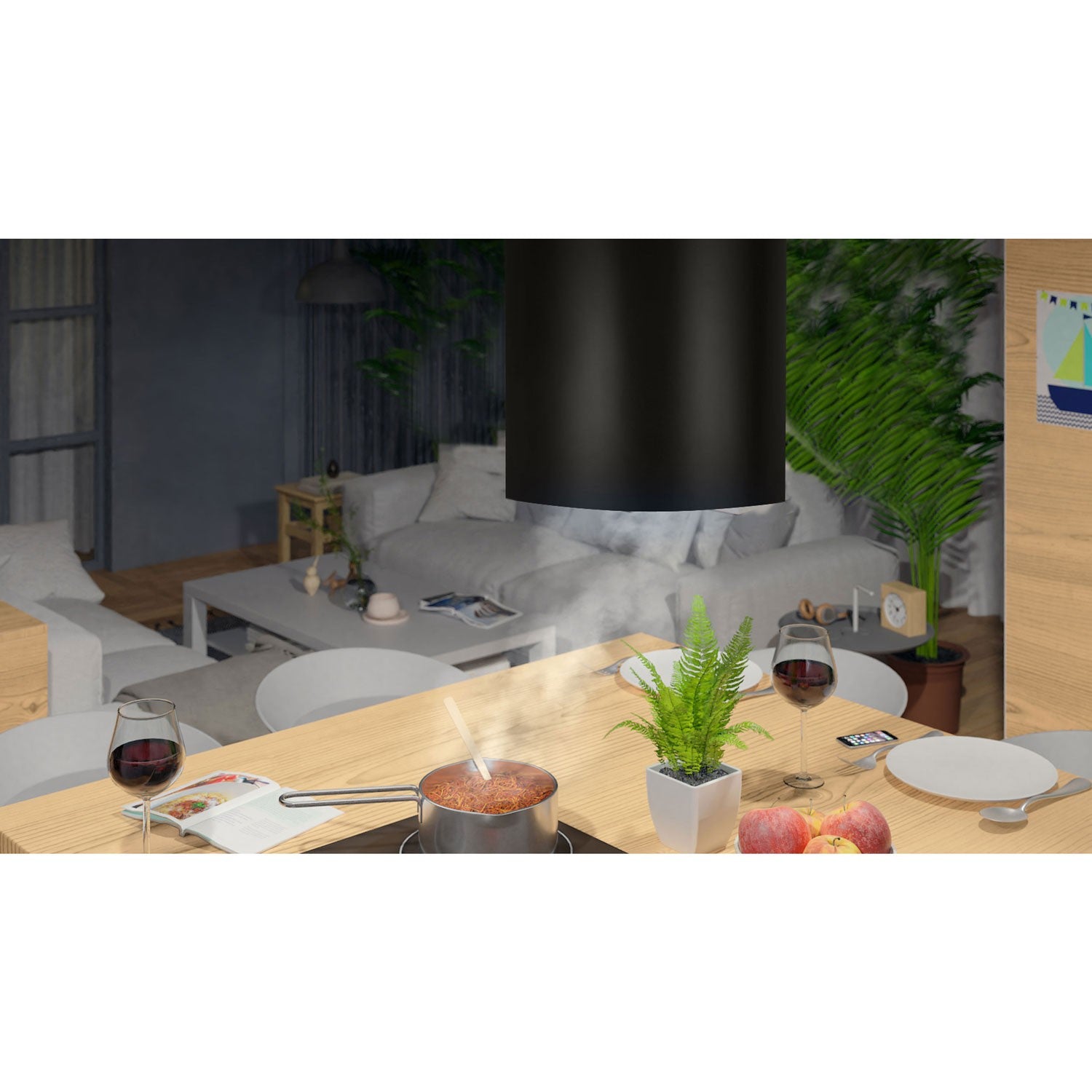 35 cm ilgio virtuvės salos dangtelis Berdsenas juodas BT-221