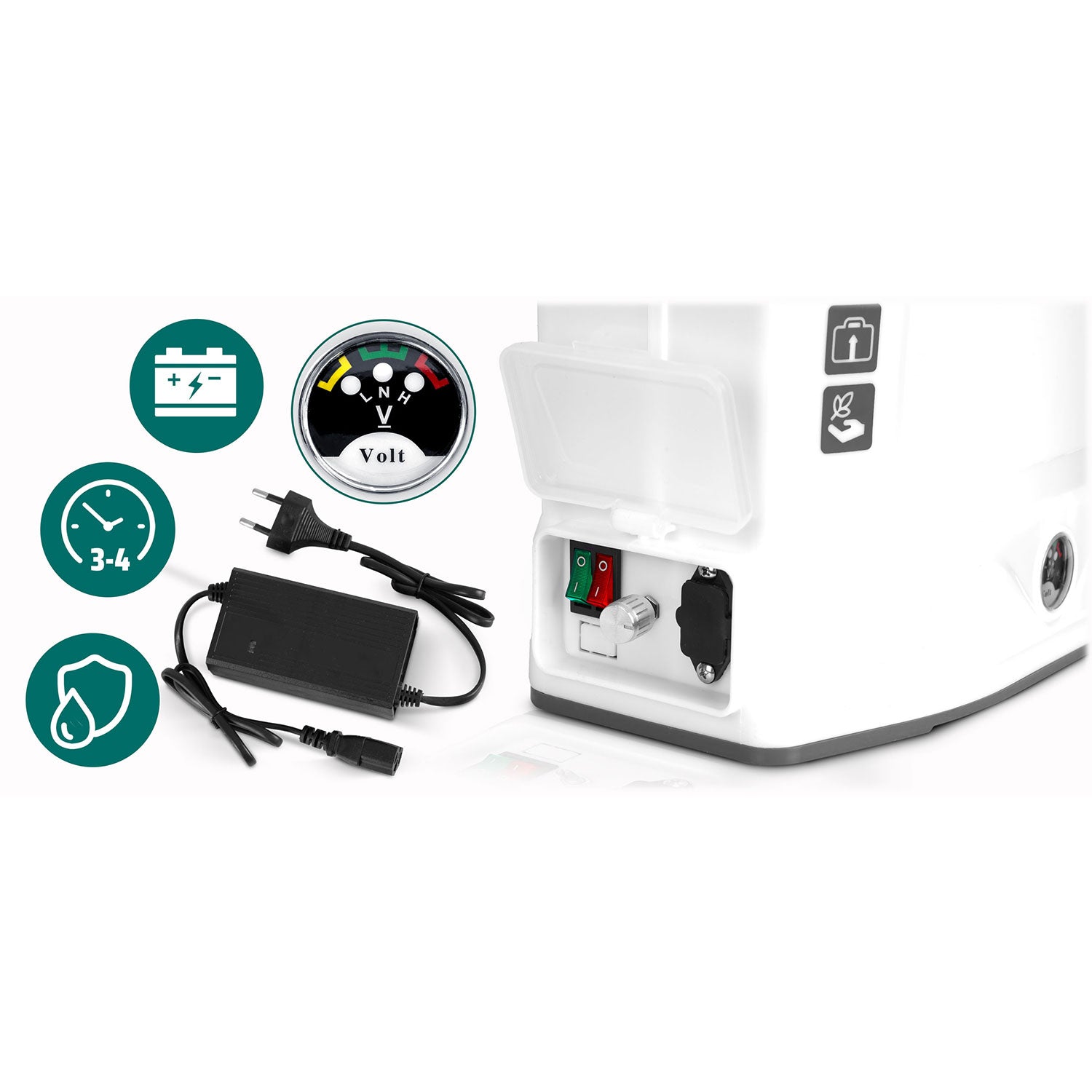 Akumuliatorių purškiklis su Plonos PL-603 maišytuvu