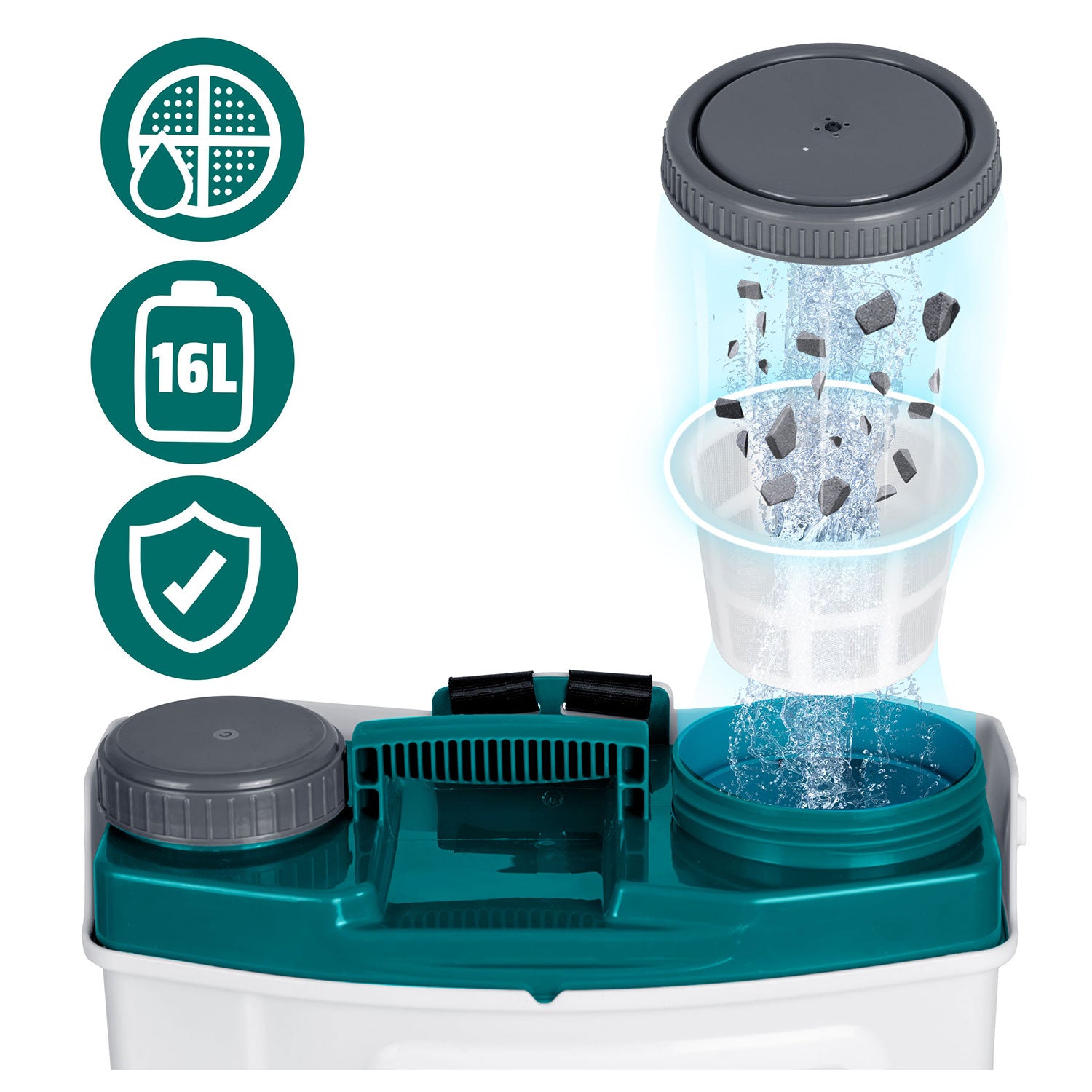 Akumuliatorių purškiklis su Plonos PL-603 maišytuvu