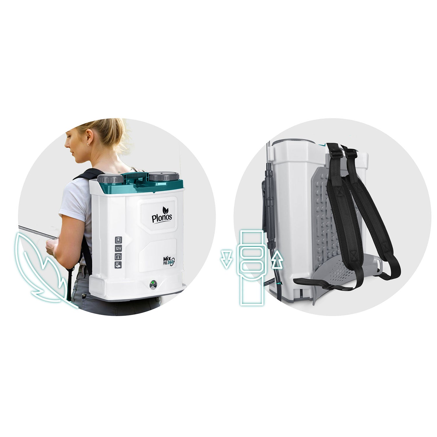 Akumuliatorių purškiklis su Plonos PL-603 maišytuvu