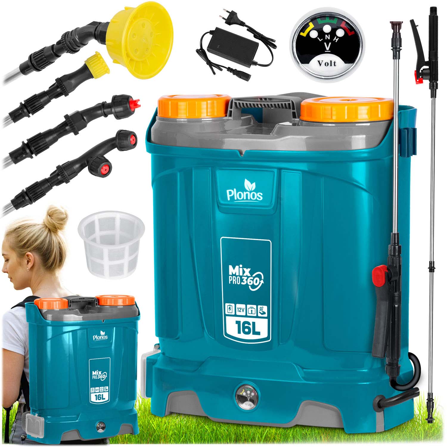 Akumuliatorių purškiklis su Plonos PL-604 maišytuvu