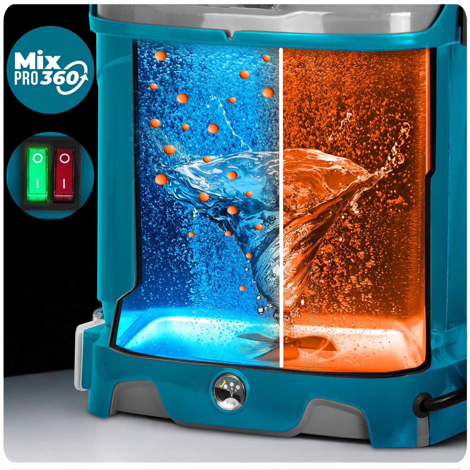 Akumuliatorių purškiklis su Plonos PL-604 maišytuvu