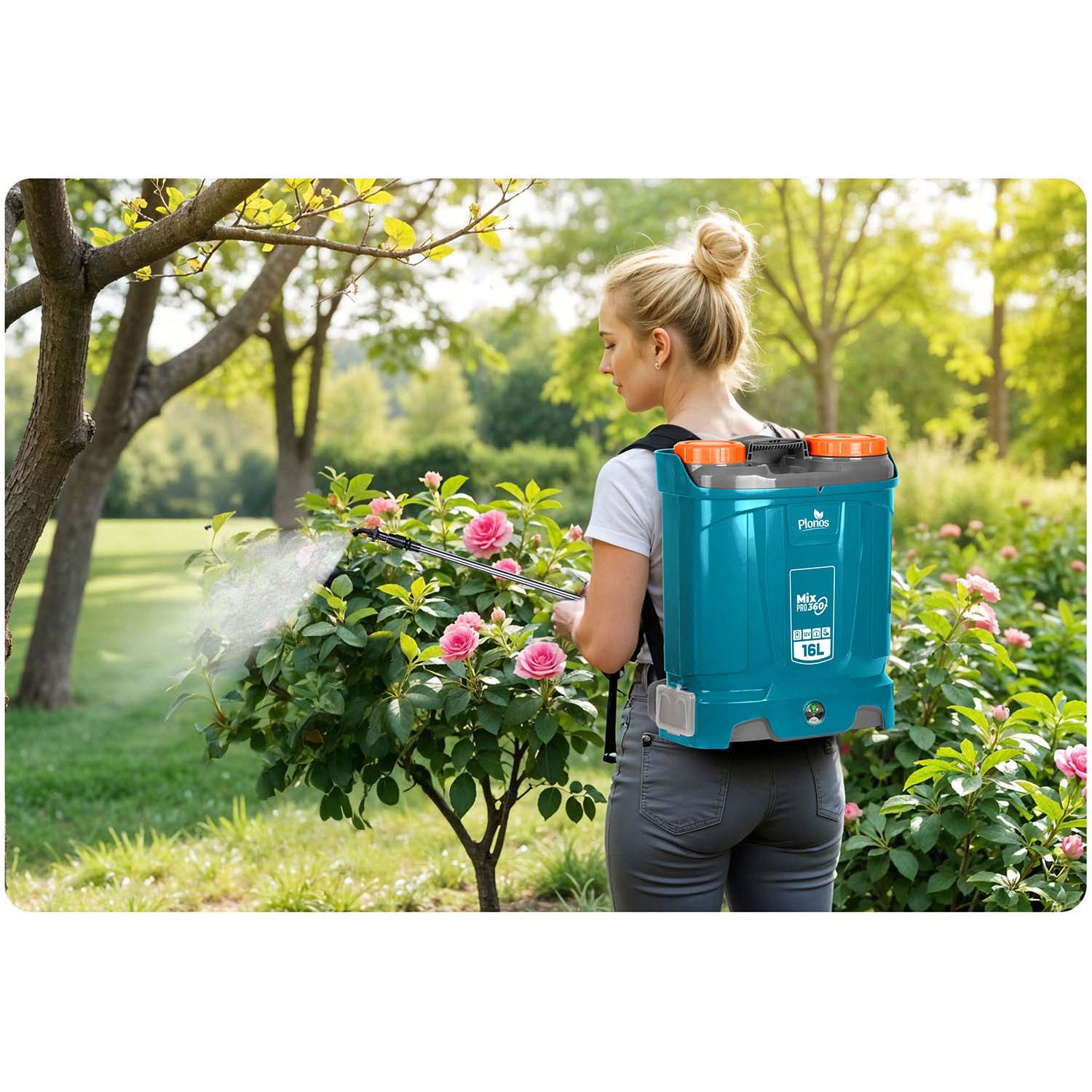 Akumuliatorių purškiklis su Plonos PL-604 maišytuvu