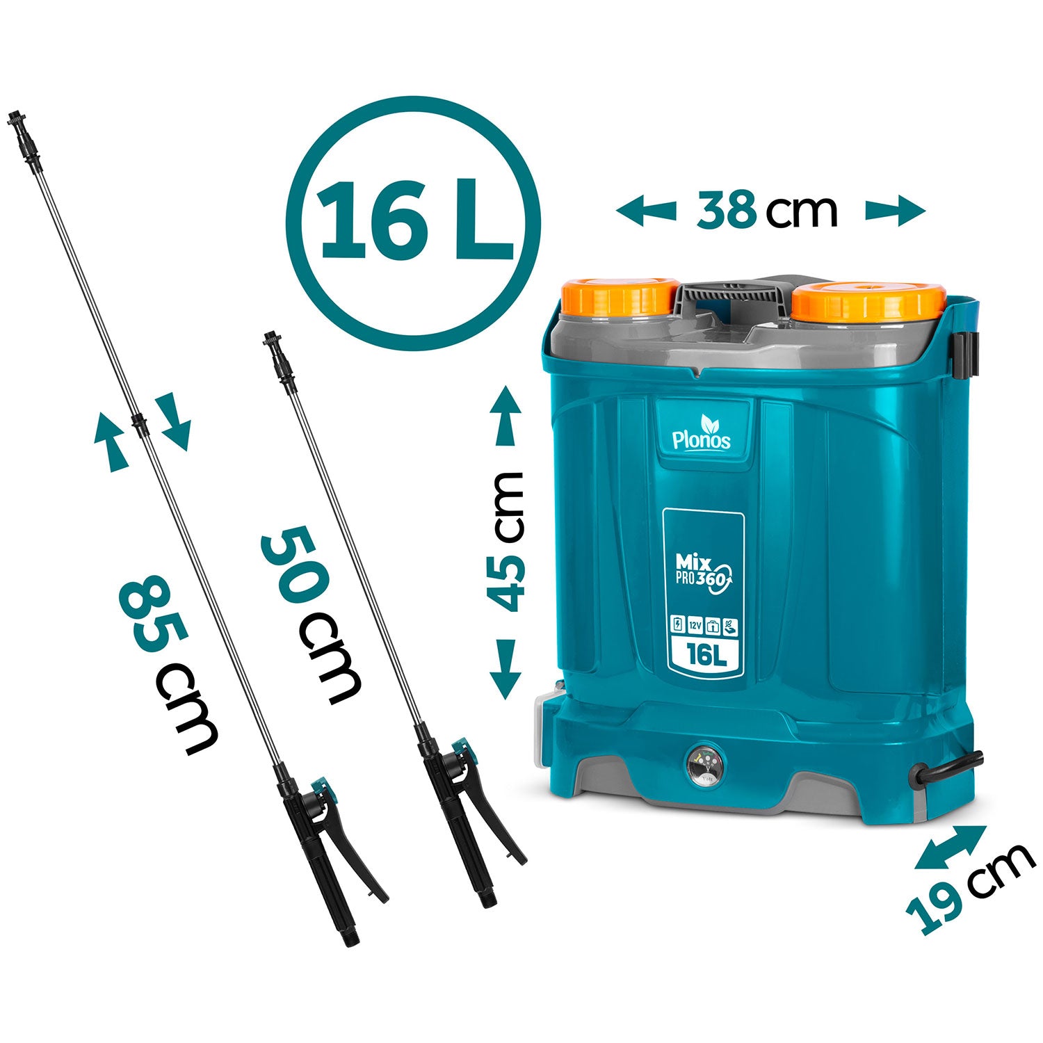 Akumuliatorių purškiklis su Plonos PL-604 maišytuvu