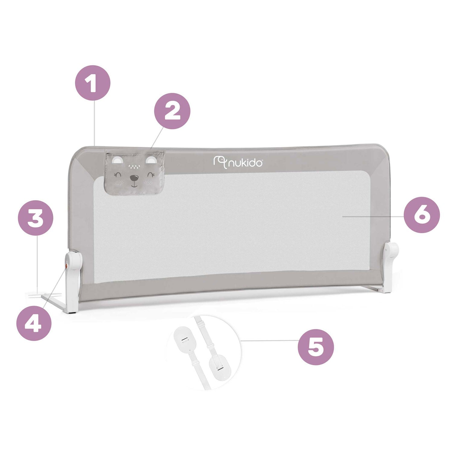 150 x 66 x 35 cm Nukido pilkas