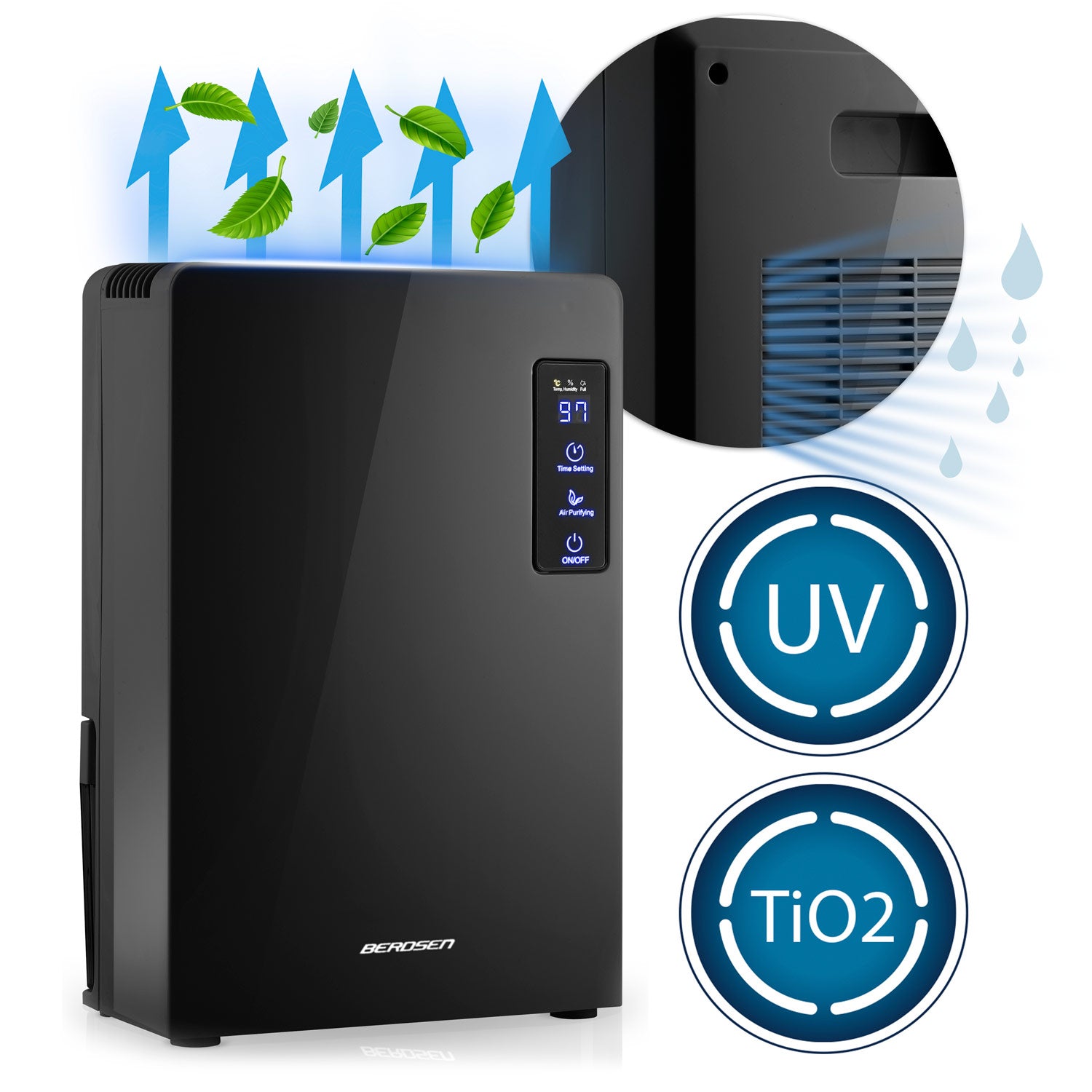 Berdsen BR-22A oro džiovintuvas - drėkintuvas, juodas