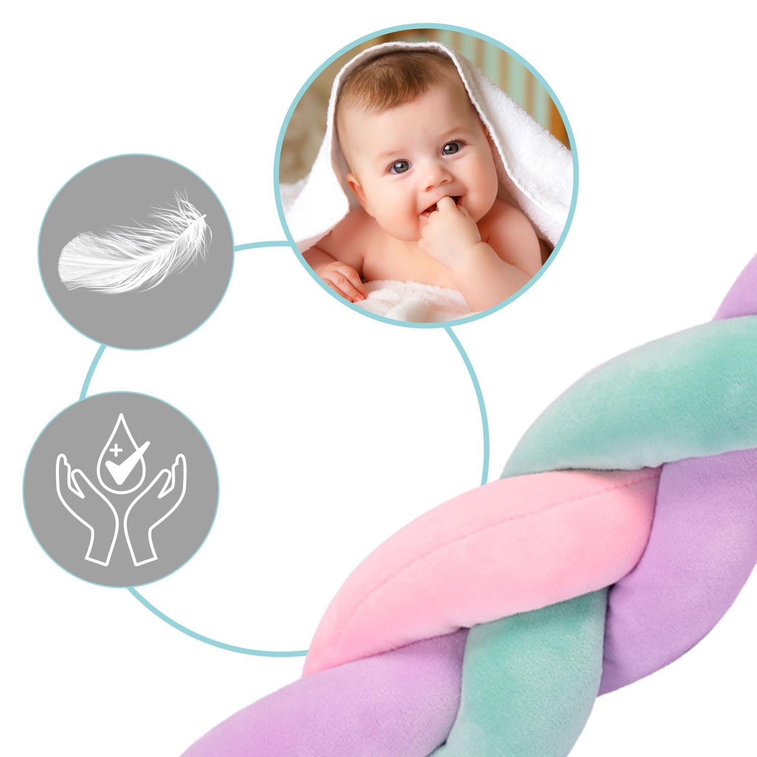 Ricokids 3m lovelė - mentas-rožinė-purpurtinė