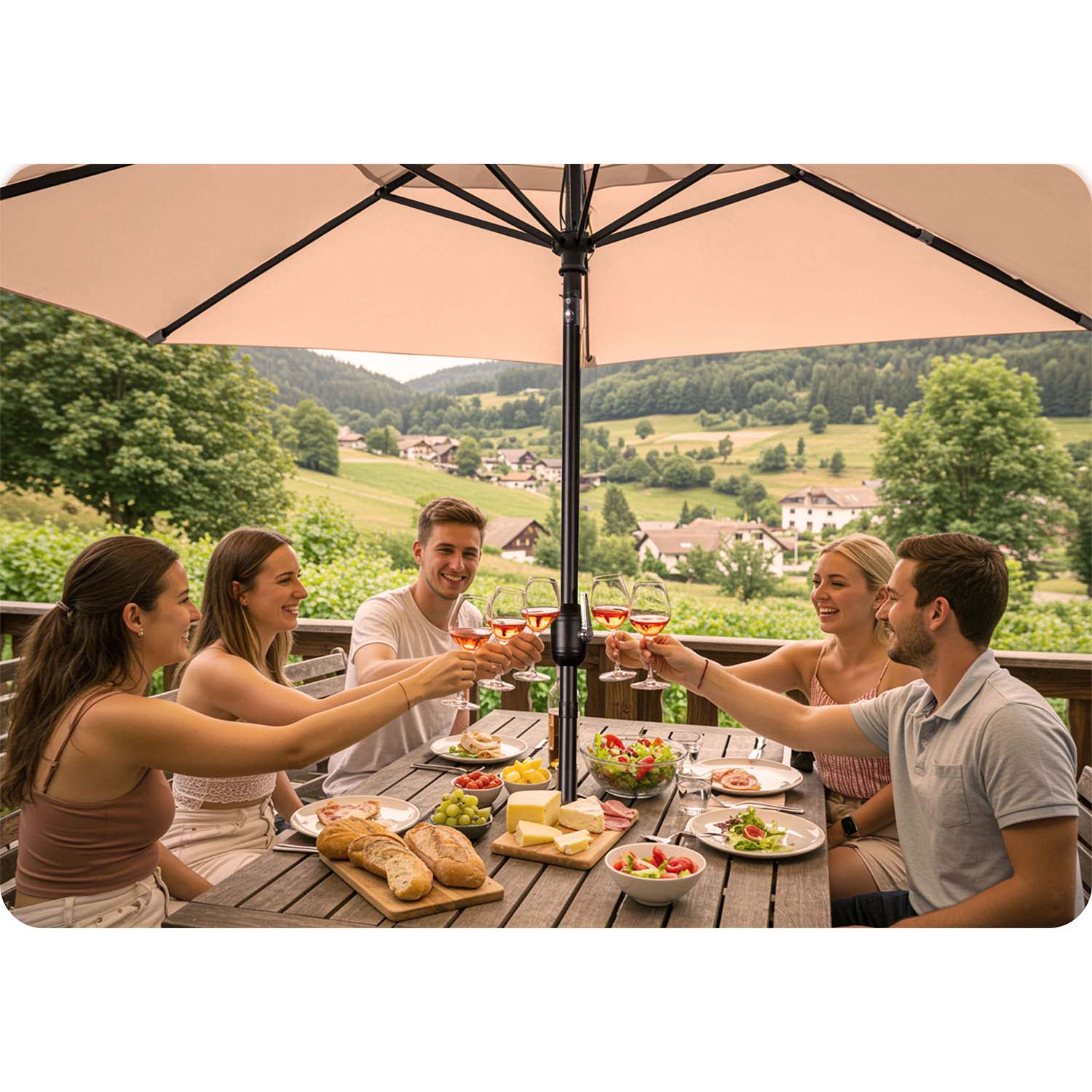 6 segmentų 300 cm apatinis sodininkas su Plonos PL-884 dangčiu