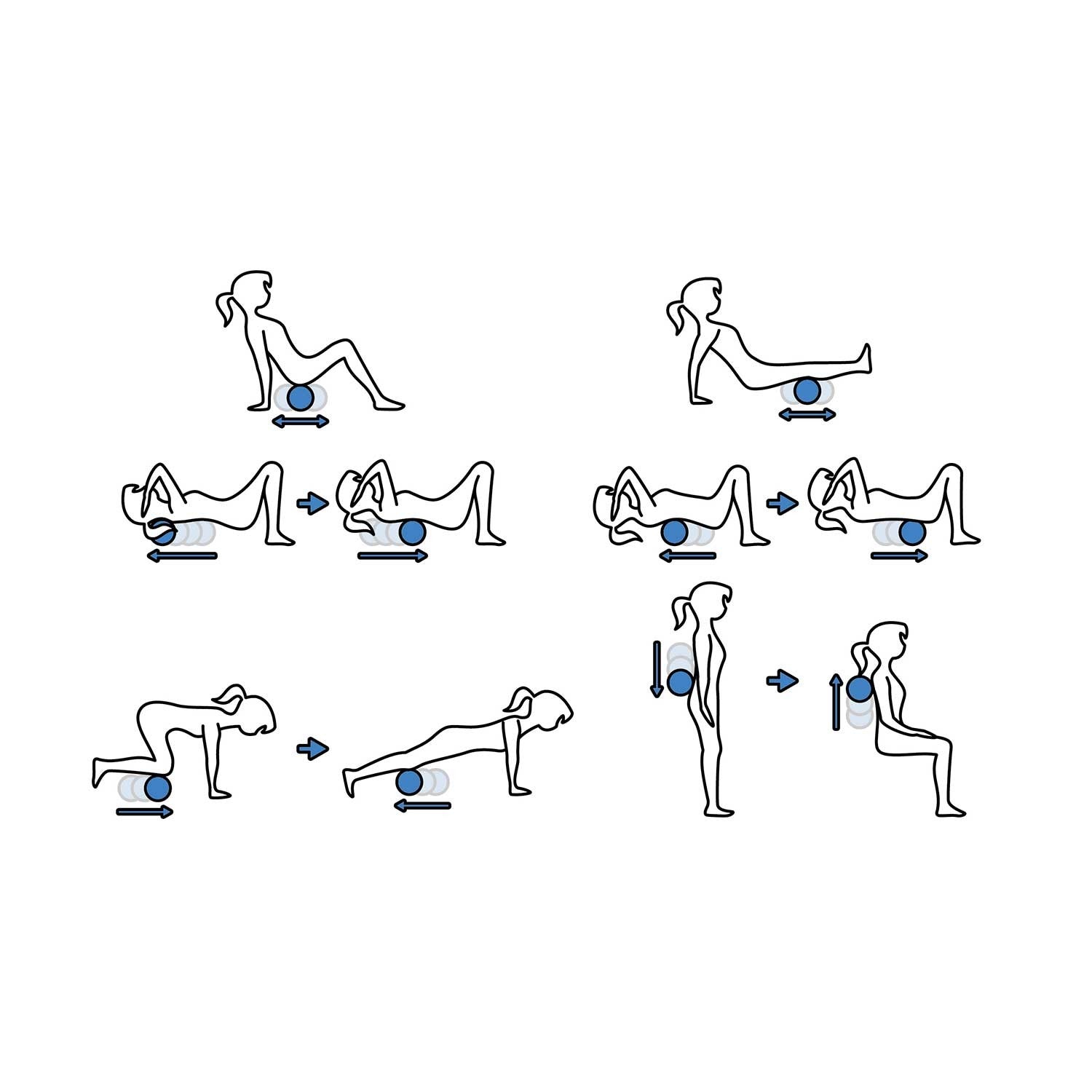 Žaidimo kamuolys + dvi masažo kamuolys - rinkinys - NS-997 juoda ir mėlyna