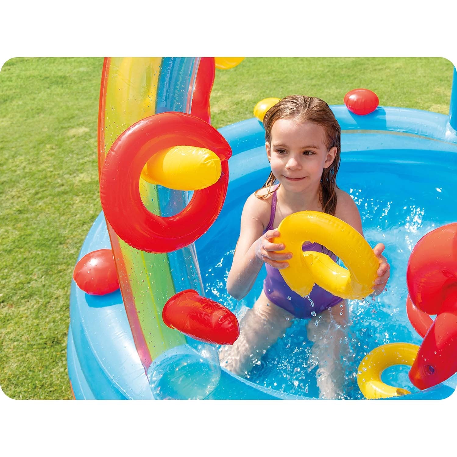 Drebėjimo žaidimų aikštelė "Rainbow" 297 x 193 x 135 cm INTEX 57453