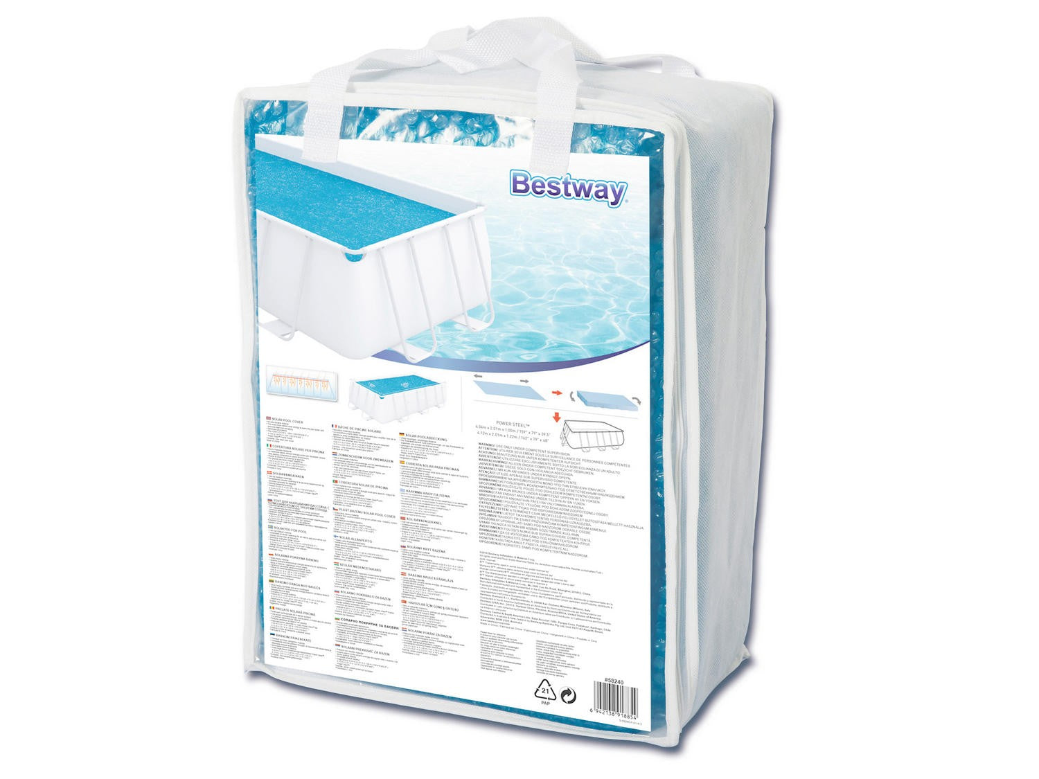 Soliarinė baseino danga 404 x 201 cm Bestway 58240