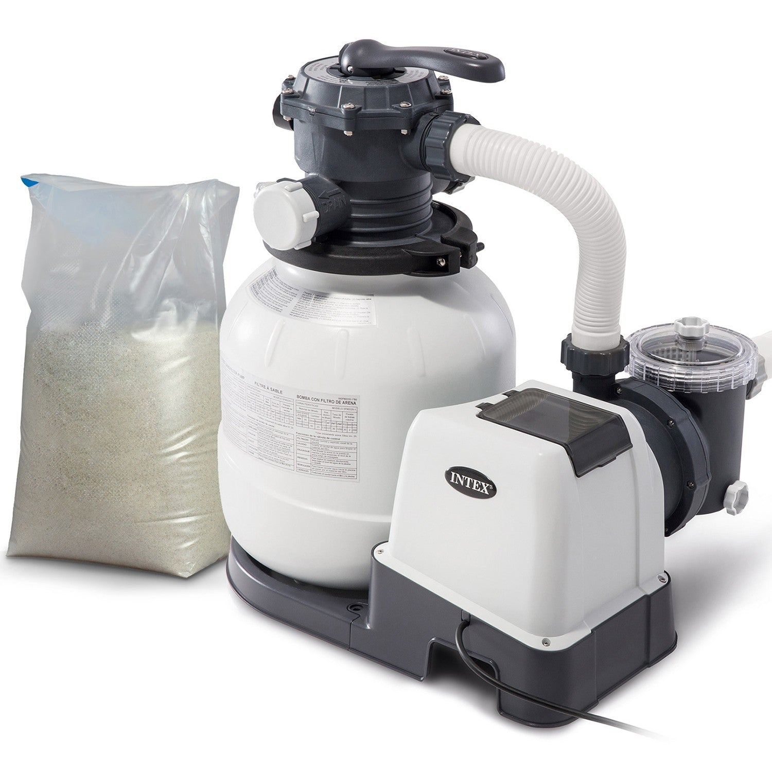 7900 l/h INTEX 26646 smėlio filtravimo siurblys + 25 kg smėlio