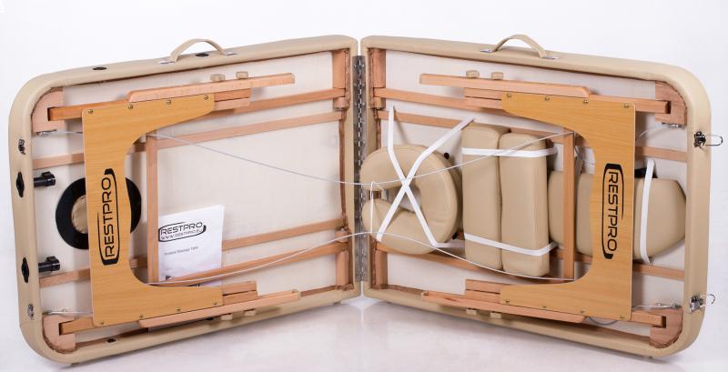 RESTPRO® Memory 2 bežo spalvos nešiojamas masažo stalas