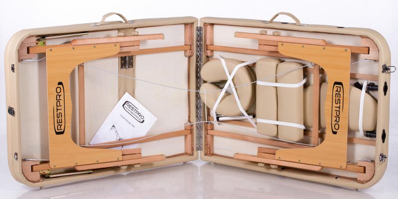 RESTPRO® Memory 3 bežo spalvos nešiojamas masažo stalas