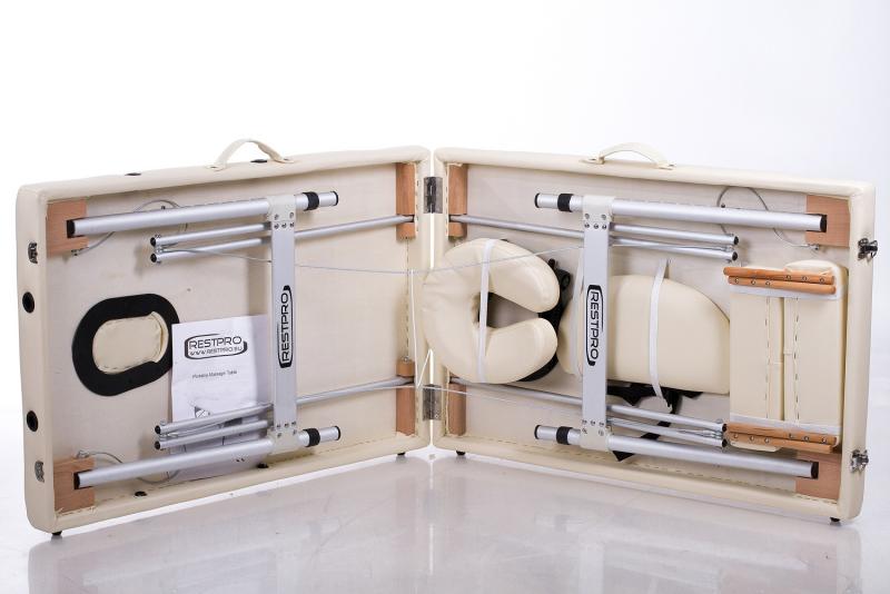 RESTPRO® ALU 2 (M) kreminis nešiojamas masažo stalas