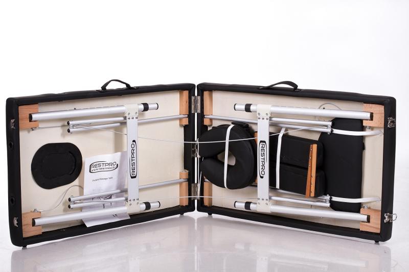 RESTPRO® ALU 2 (S) juodas nešiojamas masažo stalas