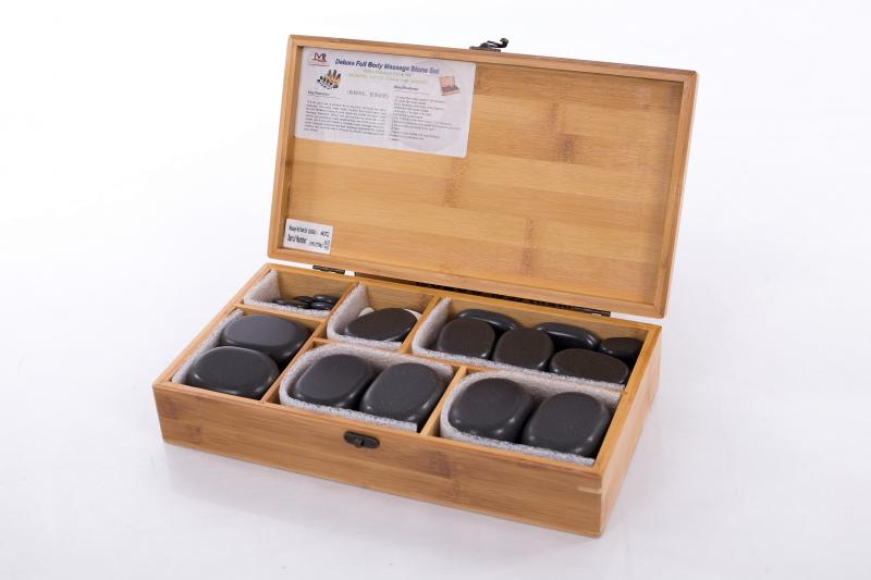 Karštųjų akmenų terapija Profesionalus 45 akmenų rinkinys