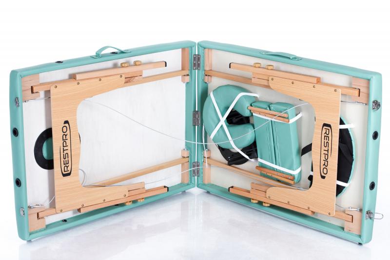 RESTPRO® Classic-2 mėlynas-žalias masažo stalas