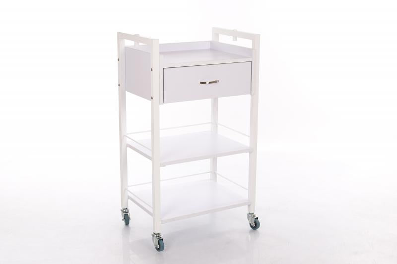 Salono vežimėlis su dviem lentynomis ir šalu