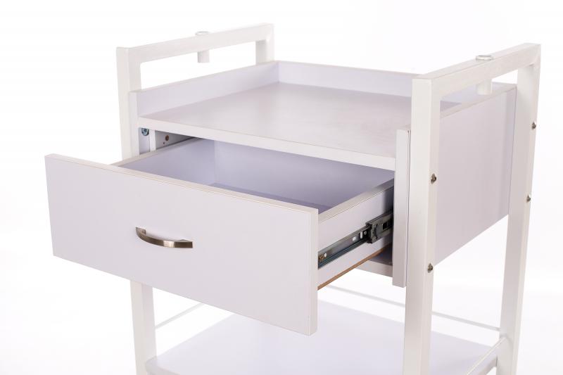 Salono vežimėlis su dviem lentynomis ir šalu