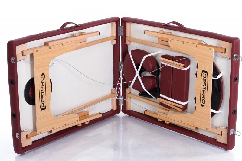 RESTPRO® Classic-2 vyno raudonojo spalvos masažo stalas