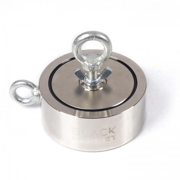 Juodasis magnetas F300X2 Dviejų pusių žvejybos magnetas 2x300 kg