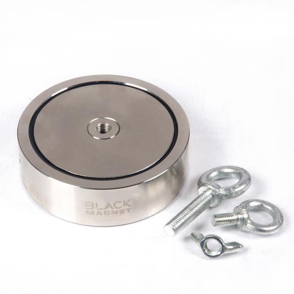 Juodasis magnetas F300X2 Dviejų pusių žvejybos magnetas 2x300 kg