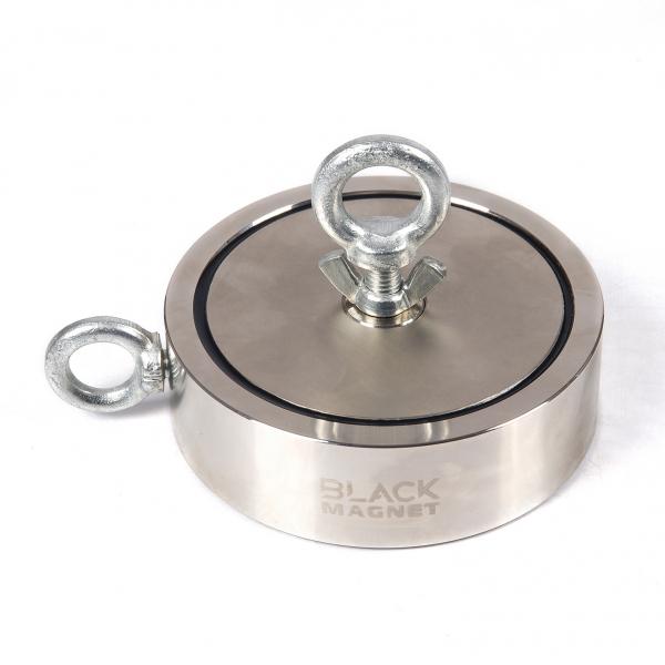 Juodasis magnetas F600X2 Dviejų pusių žvejybos magnetas 2x600 kg