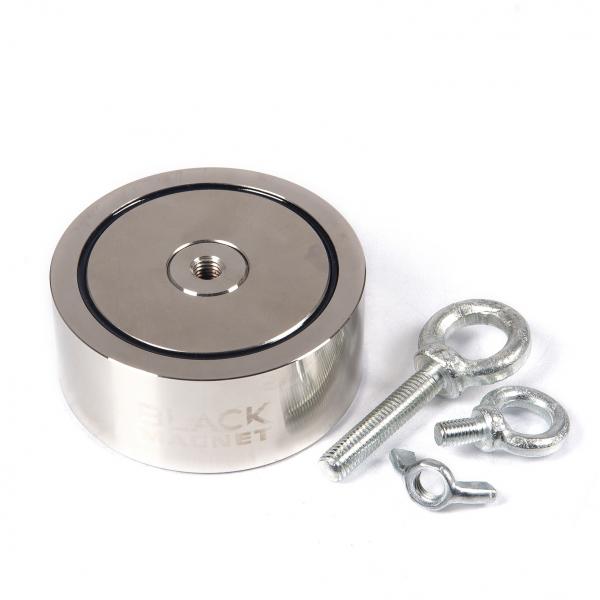 Juodasis magnetas F600X2 Dviejų pusių žvejybos magnetas 2x600 kg