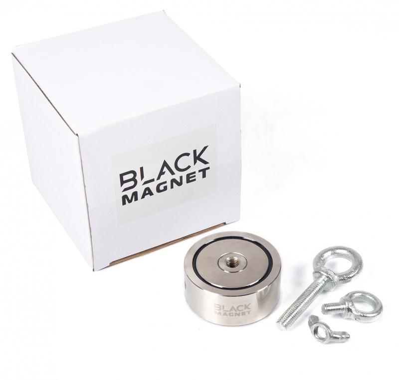 Juodasis magnetas F120X2 Dviejų pusių žvejų magnetas 2x120 kg