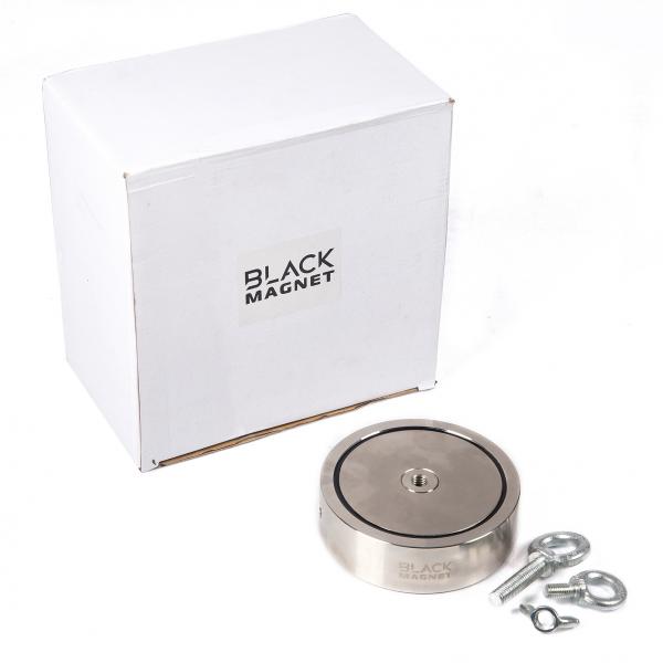 Juodasis magnetas F300X2 Dviejų pusių žvejybos magnetas 2x300 kg