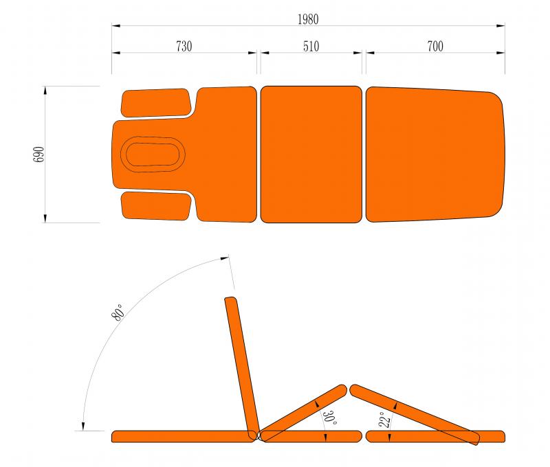 Masažo stalas "Camino Treatment", agato mėlynas